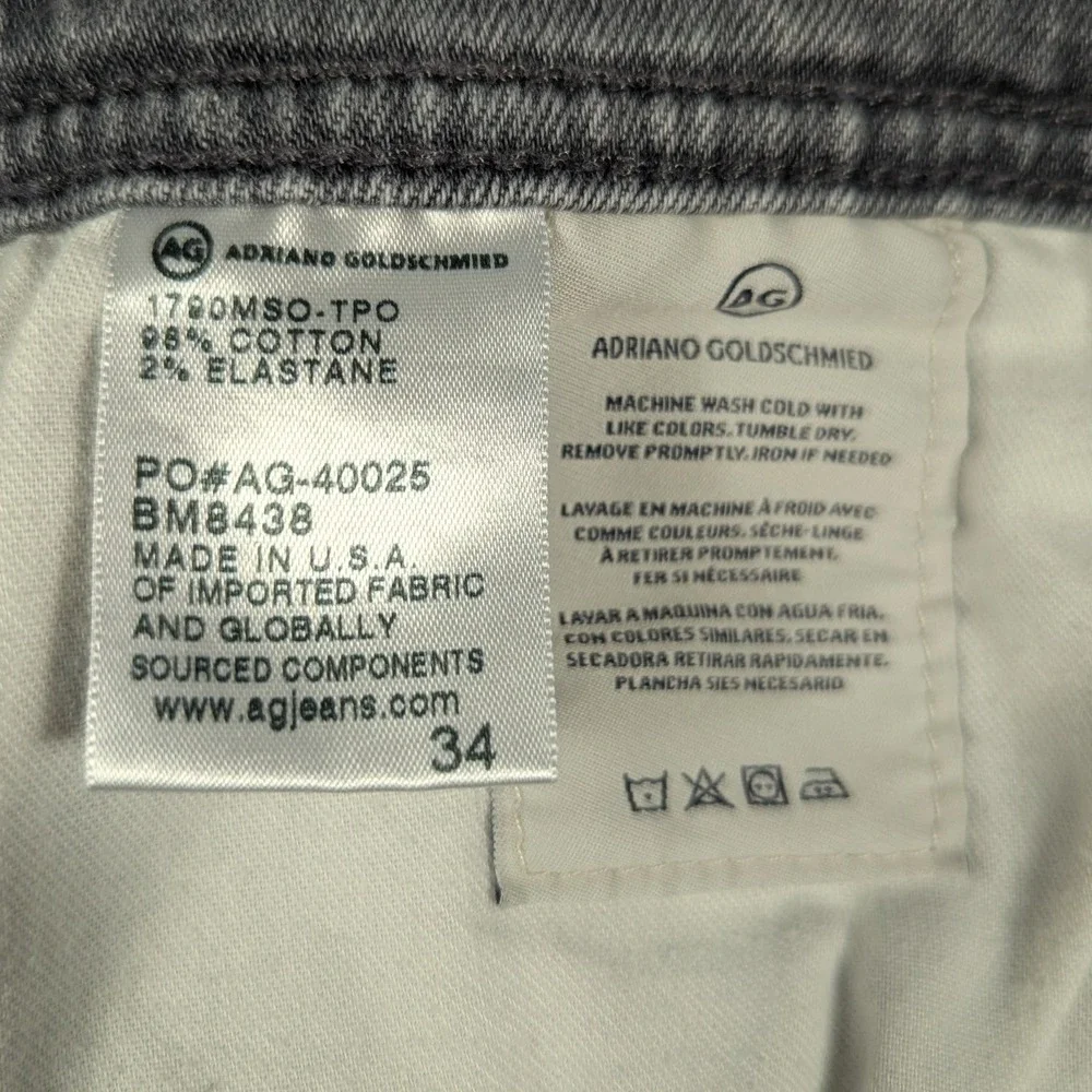 AG Adriano Goldschmied The Ives Modern Athletic Grey Jeans Mens 34 1790MSO-TPO